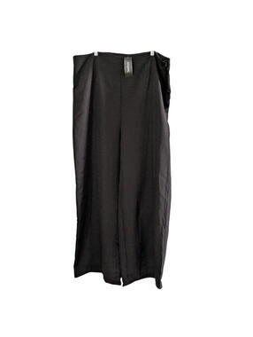 Boohoo Women's Tailored Wide Leg Trouser, Black, Plus Size 18, New, Side Zipper